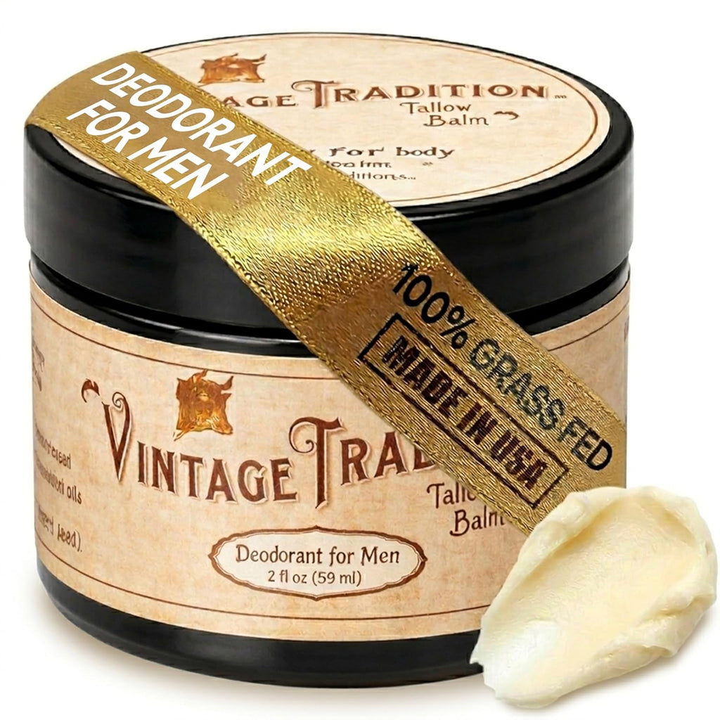 Men'S Tallow Deodorant | Aluminum-Free 2 Oz | Grass-Fed Tallow + Olive Oil | Fir Tree & Thyme Essential Oils | Aluminum- & Chemical-Free