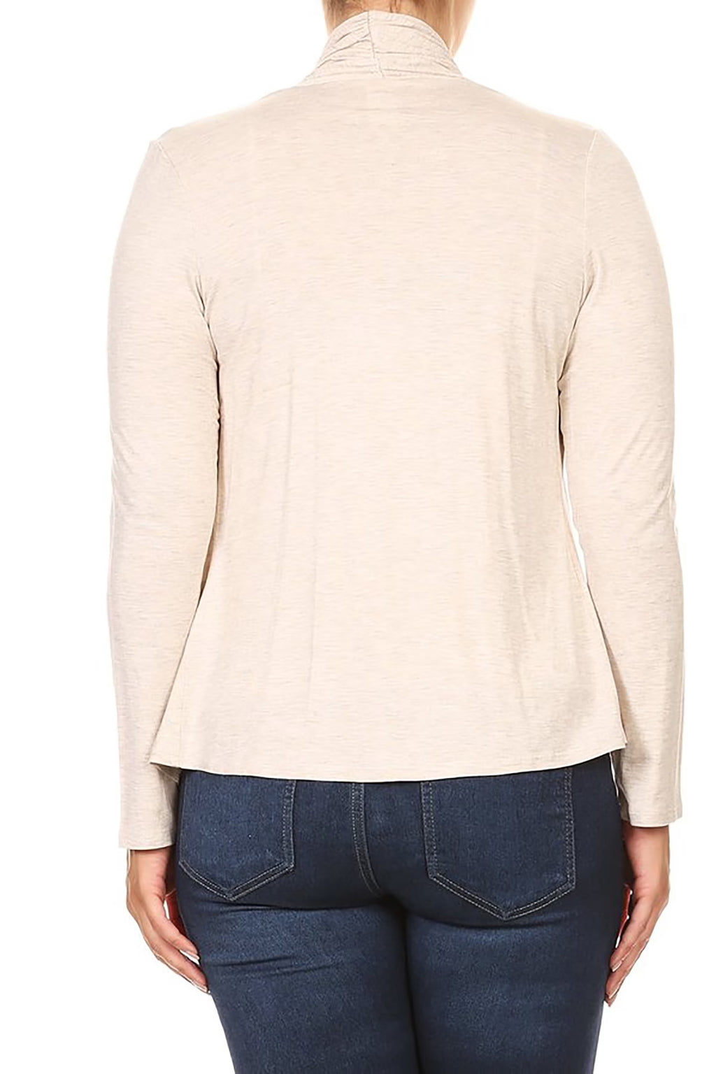 Women'S plus Size Soft Casual Drape Open Front Cardigan Long Sleeve