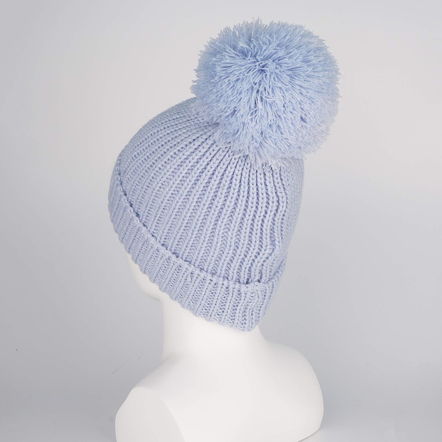 Winter Warm Knitted Baby Hats for Girls Pom Pom Kid Toddler Boys Beanies Cap with Fleece Lining