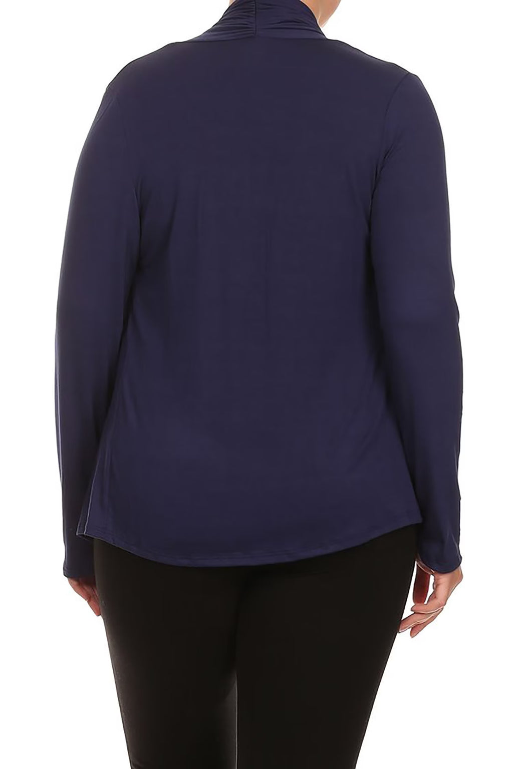 Women'S plus Size Soft Casual Drape Open Front Cardigan Long Sleeve