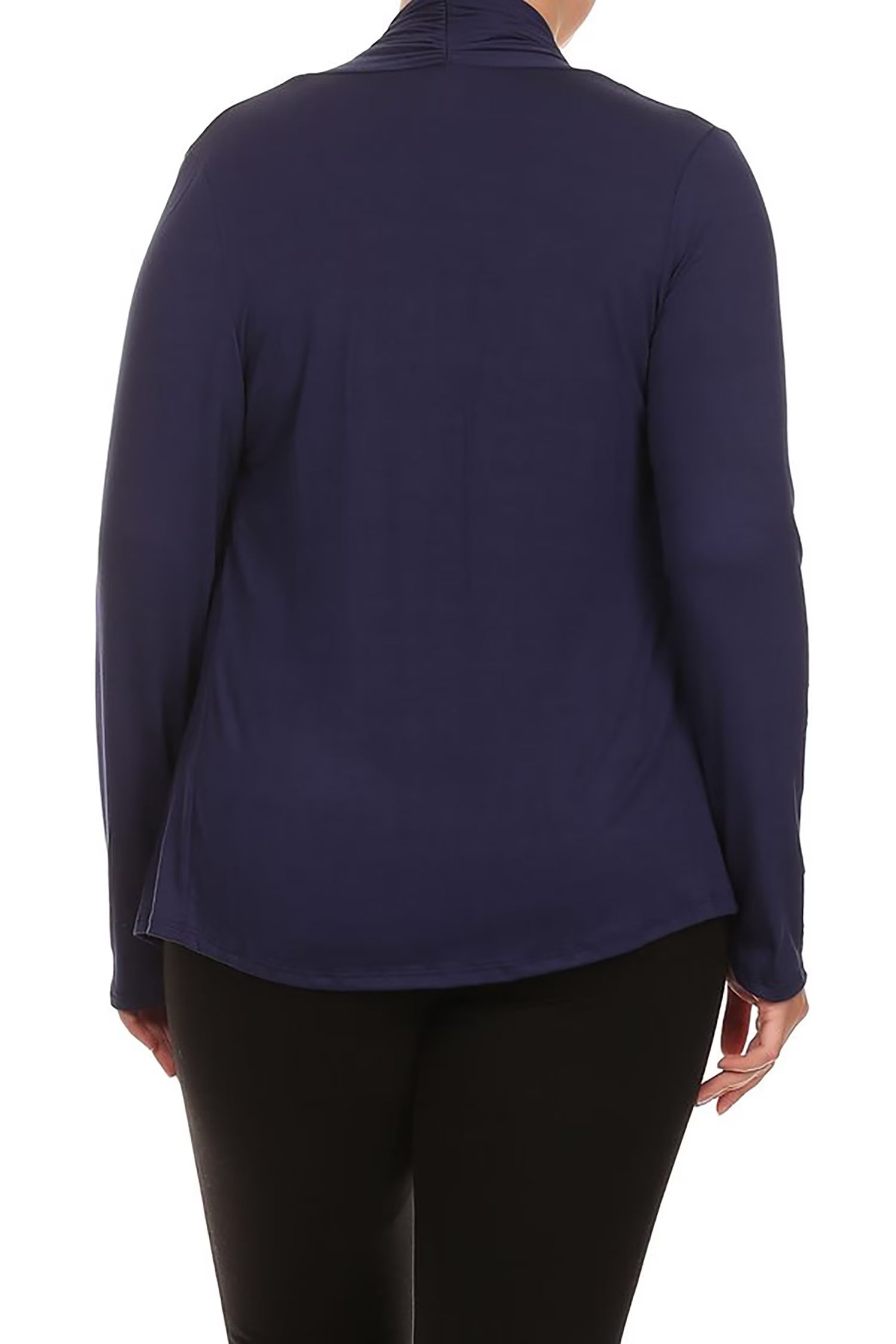 Women'S plus Size Soft Casual Drape Open Front Cardigan Long Sleeve