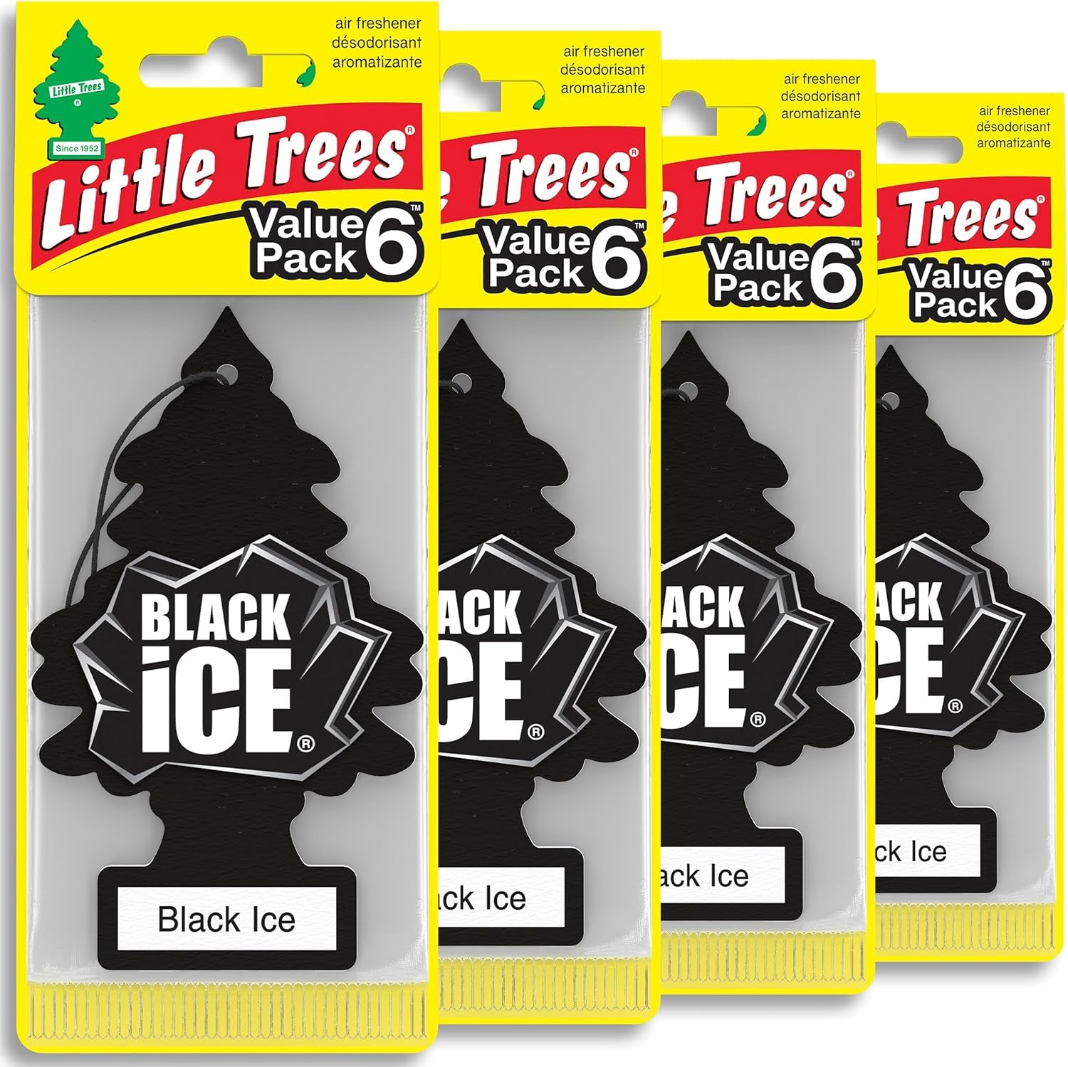 Car Air Freshener | Hanging Tree Provides Long Lasting Scent for Auto and Home | Black Ice, 24 Air Fresheners