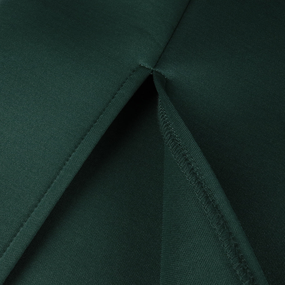 Women'S plus Size Slim-Fit Green Evening Gown with Split Ends