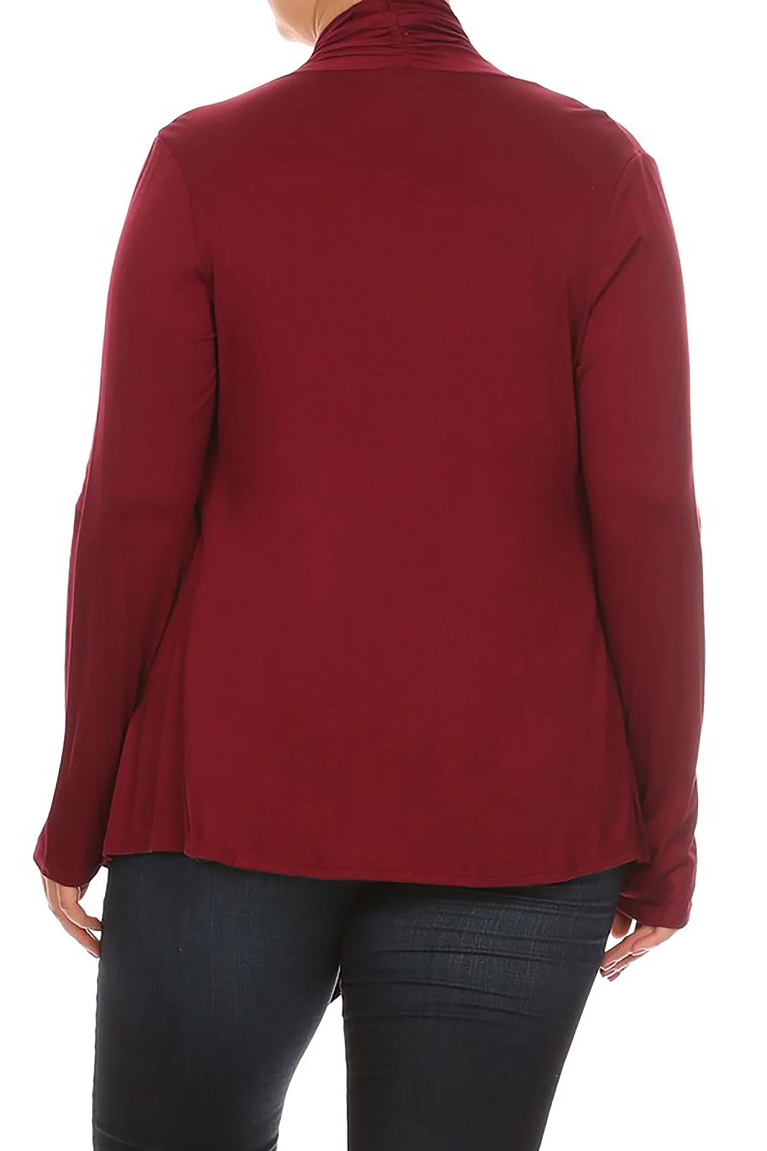 Women'S plus Size Soft Casual Drape Open Front Cardigan Long Sleeve