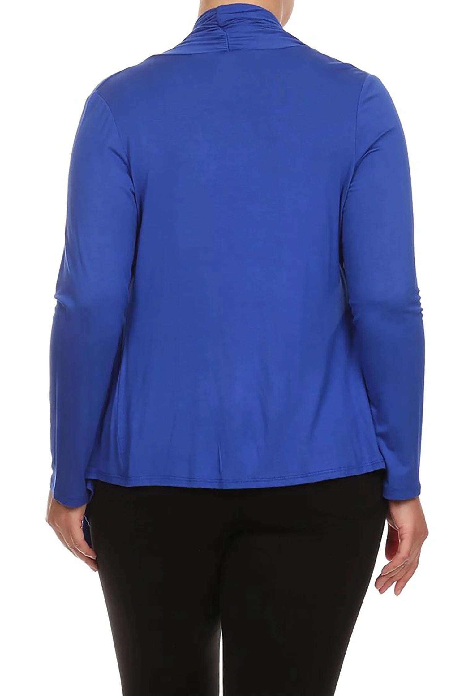 Women'S plus Size Soft Casual Drape Open Front Cardigan Long Sleeve
