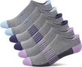 Women'S Athletic Ankle Socks with Heel Tab, Premium Cotton, Soft Cushion, Reinforced Toe, Arch Support, Pack of 6