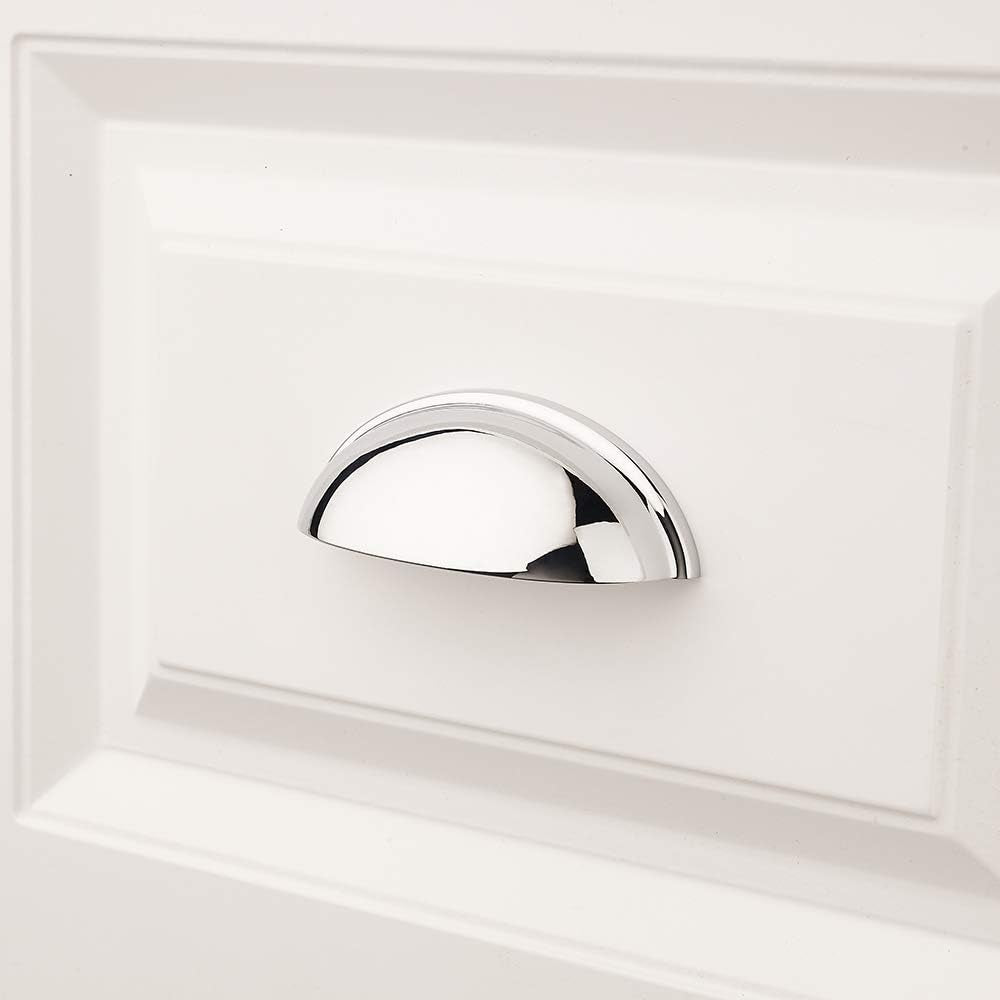 10 Pack 3 in Polished Chrome Cabinet Pulls, Drawer Handles 1808 | Sturdy Metal, Comfortable Grip, Bin Cup Hardware, Chrome Kitchen Cabinet Pulls, for Dresser Cupboard Bedroom Bathroom Vanity
