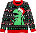 Kids Ugly Christmas Sweater Dino Gamer Swishmas Boy Girl Holiday | Soft Fleece Kids Ugly Christmas Sweatshirt; Great for Holiday Party, Gamer and Dino Fans, Boys Girls Xmas Gift
