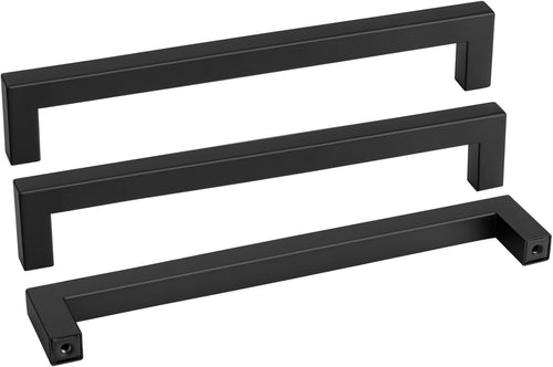 10 Pack Black Square Bar Cabinet Pull Drawer Handle Stainless Steel Modern Hardware for Kitchen and Bathroom Cabinets Cupboard,Center to Center 10In(256Mm) Black Drawer Pulls | Stainless Steel,Square Bar Modern Hardware,Cabinet Pulls,Smooth Touch,For Bathroom Cupboard Dresser,2 Screws,Easy Install