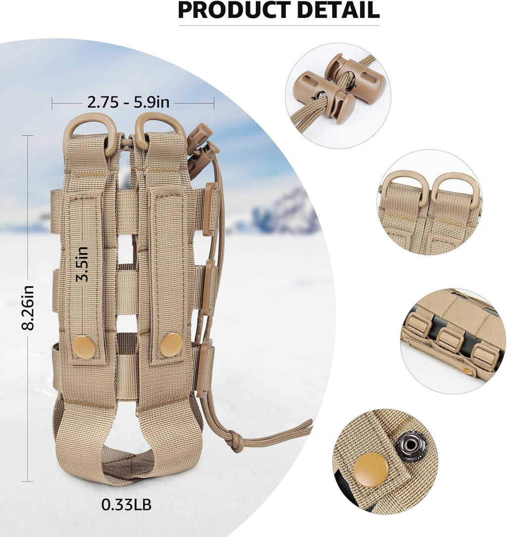Molle Water Bottle Holder for 20 32 36 48 Oz Water Bottle