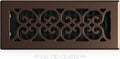 Metal Scroll Decorative Air Vent Cover 4X12 Floor Register – Adjustable Control Lever – AC Floor Vent Covers for Home Floor Vents – Fits 4 X 12 Inch Opening – Rubbed Bronze (SPH412-RB)