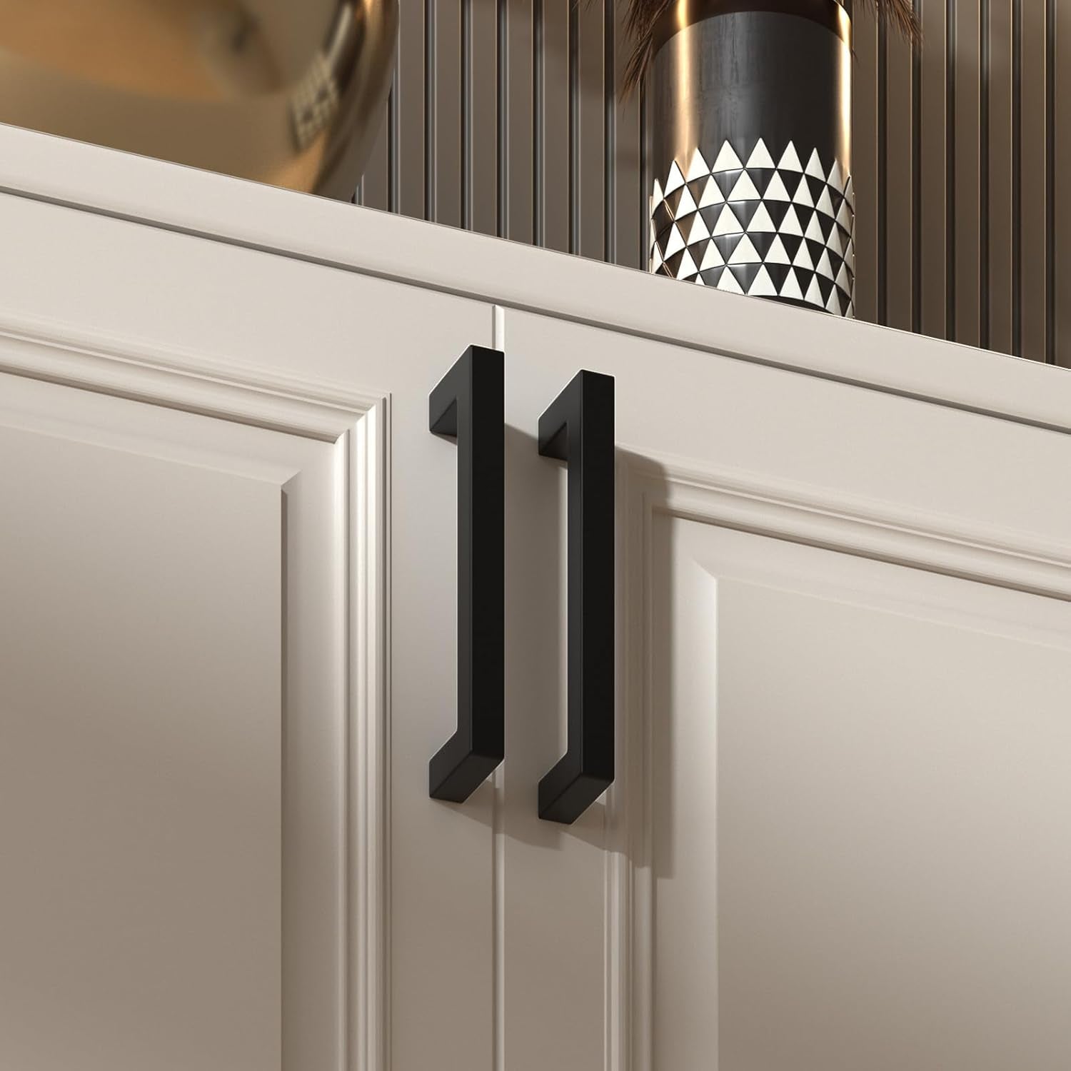 10 Pack Black Square Bar Cabinet Pull Drawer Handle Stainless Steel Modern Hardware for Kitchen and Bathroom Cabinets Cupboard,Center to Center 10In(256Mm) Black Drawer Pulls | Stainless Steel,Square Bar Modern Hardware,Cabinet Pulls,Smooth Touch,For Bathroom Cupboard Dresser,2 Screws,Easy Install