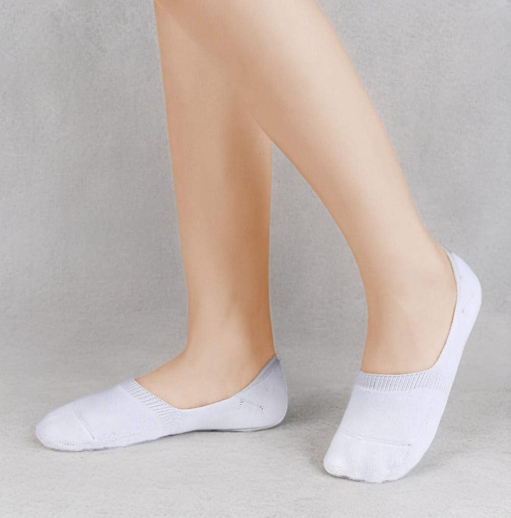 6 Pairs Unisex Thick Cushion Athletic Cotton No Show Socks | Non Slip Low Cut Flat Liner Socks