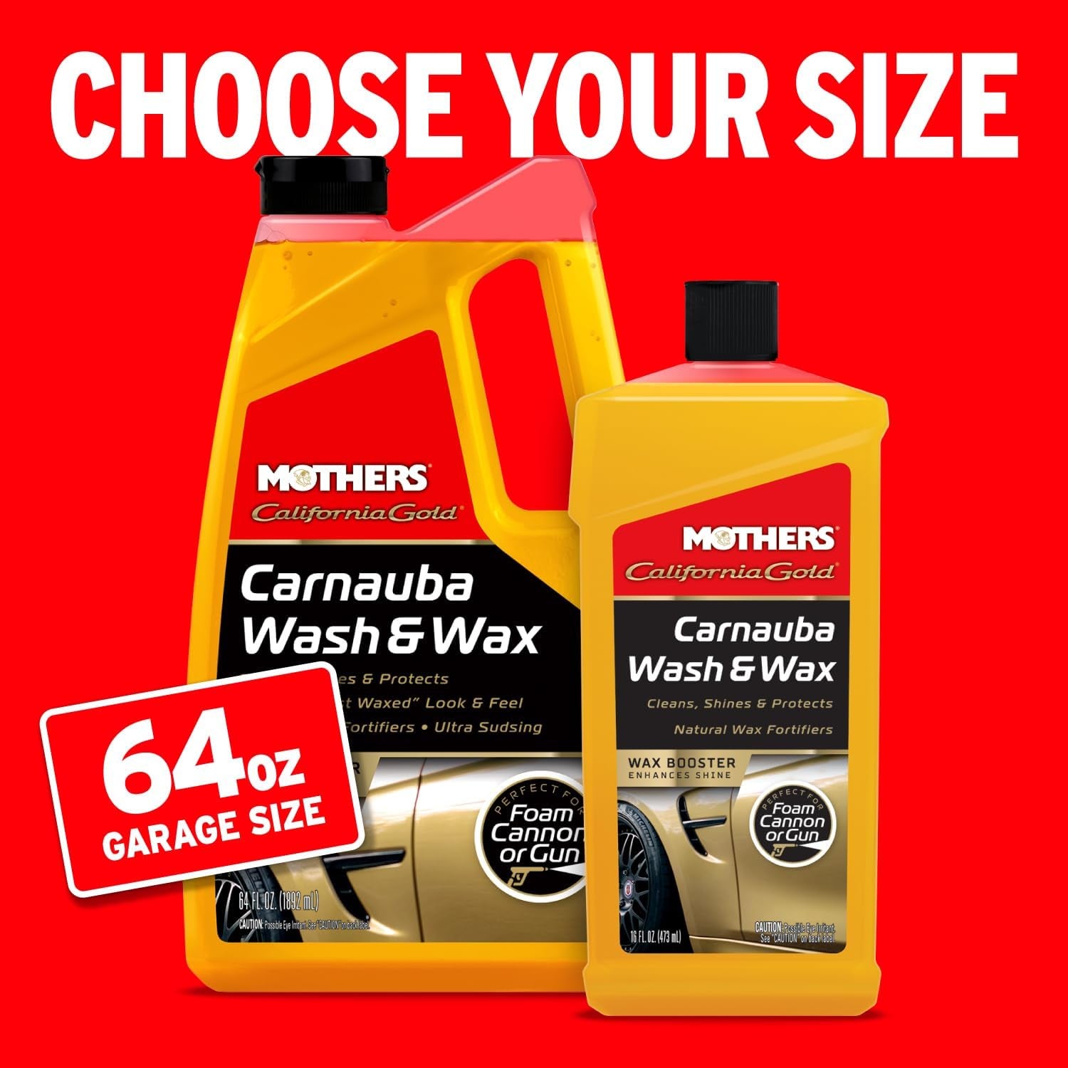 California Gold Carnauba Wash & Wax, 64 Oz. (05674) | Cleans, Shines & Protects, Gentle, Ph Balanced, Ultra-Sudsy, Spot-Free, Brilliant Finish, Won'T Strip Wax or Ceramic