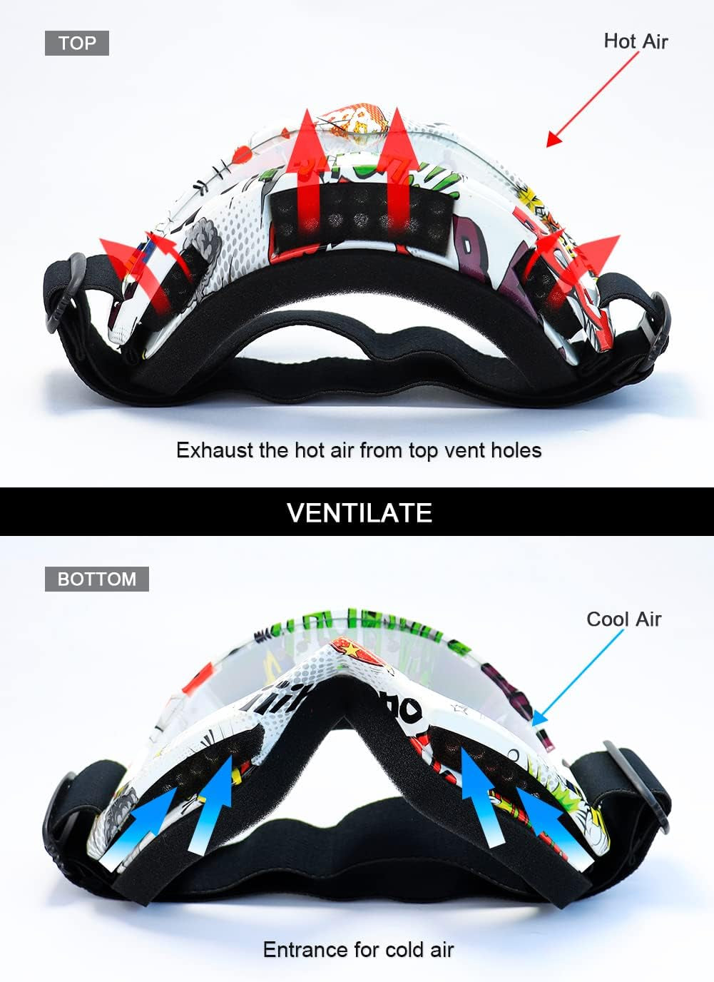 Dirt Bike ATV Goggles-Motorcycle Offroad Riding Dustproof, anti Fog | Goggles Glasses with anti UV, Dustproof, anti Fog Lenses for Men, Women, Youth