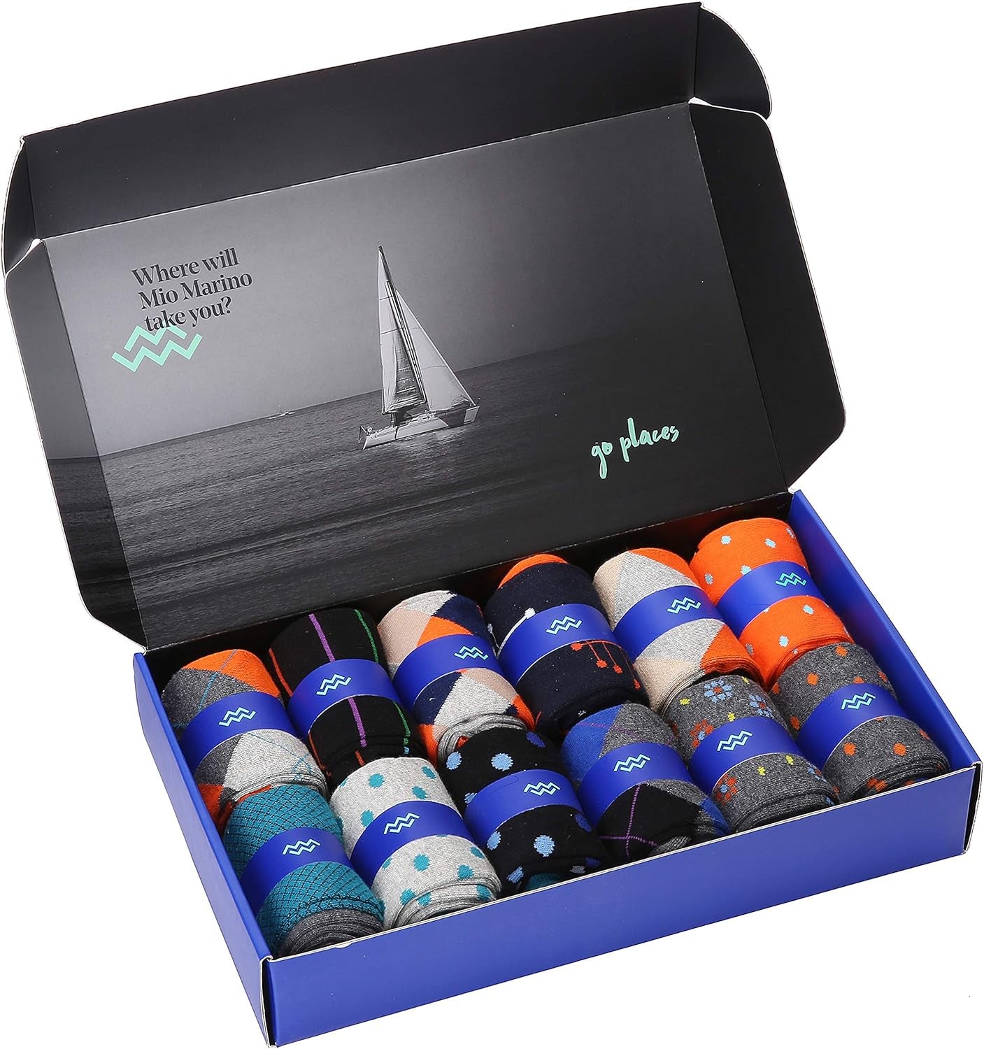 Mio Marino Men'S Dress Socks - Colorful Funky Socks for Men - 12 Pack - Retro Collection - 13-15