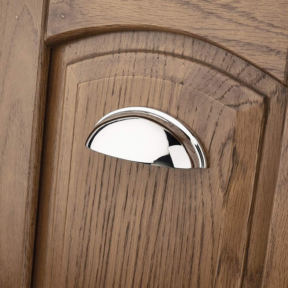 10 Pack 3 in Polished Chrome Cabinet Pulls, Drawer Handles 1808 | Sturdy Metal, Comfortable Grip, Bin Cup Hardware, Chrome Kitchen Cabinet Pulls, for Dresser Cupboard Bedroom Bathroom Vanity