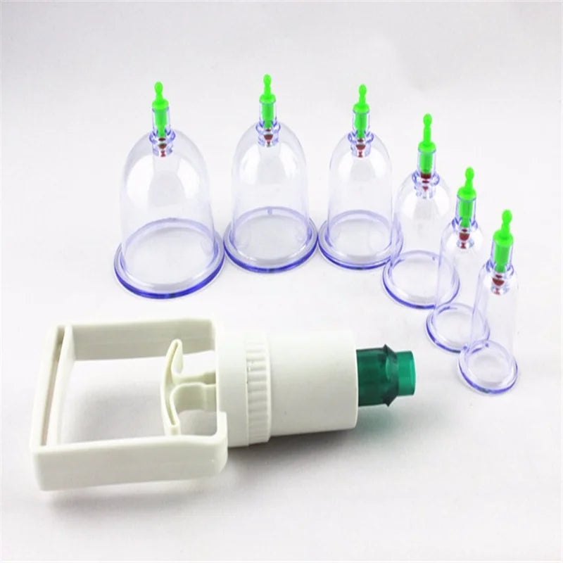 6 Cups Vacuum Cupping Massage  Acupuncture Chinese Vacuum Cupping Suction Therapy Massage Device