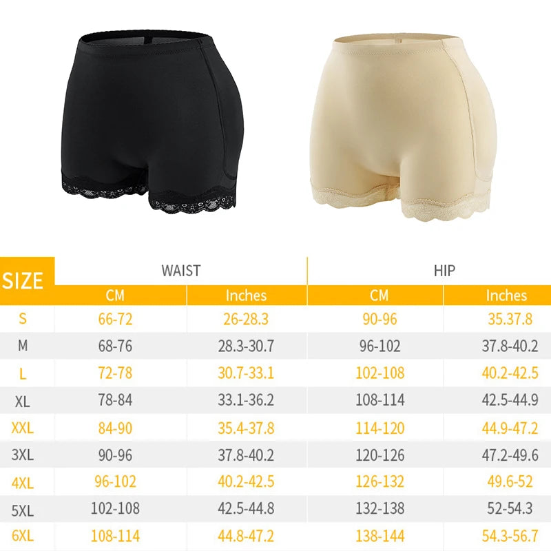 Shapewear Women Padded Underwear Butt Lifter Fake Buttock Hips Enhancer Sexy Body Shaper Control Panties With Filler Plus Size