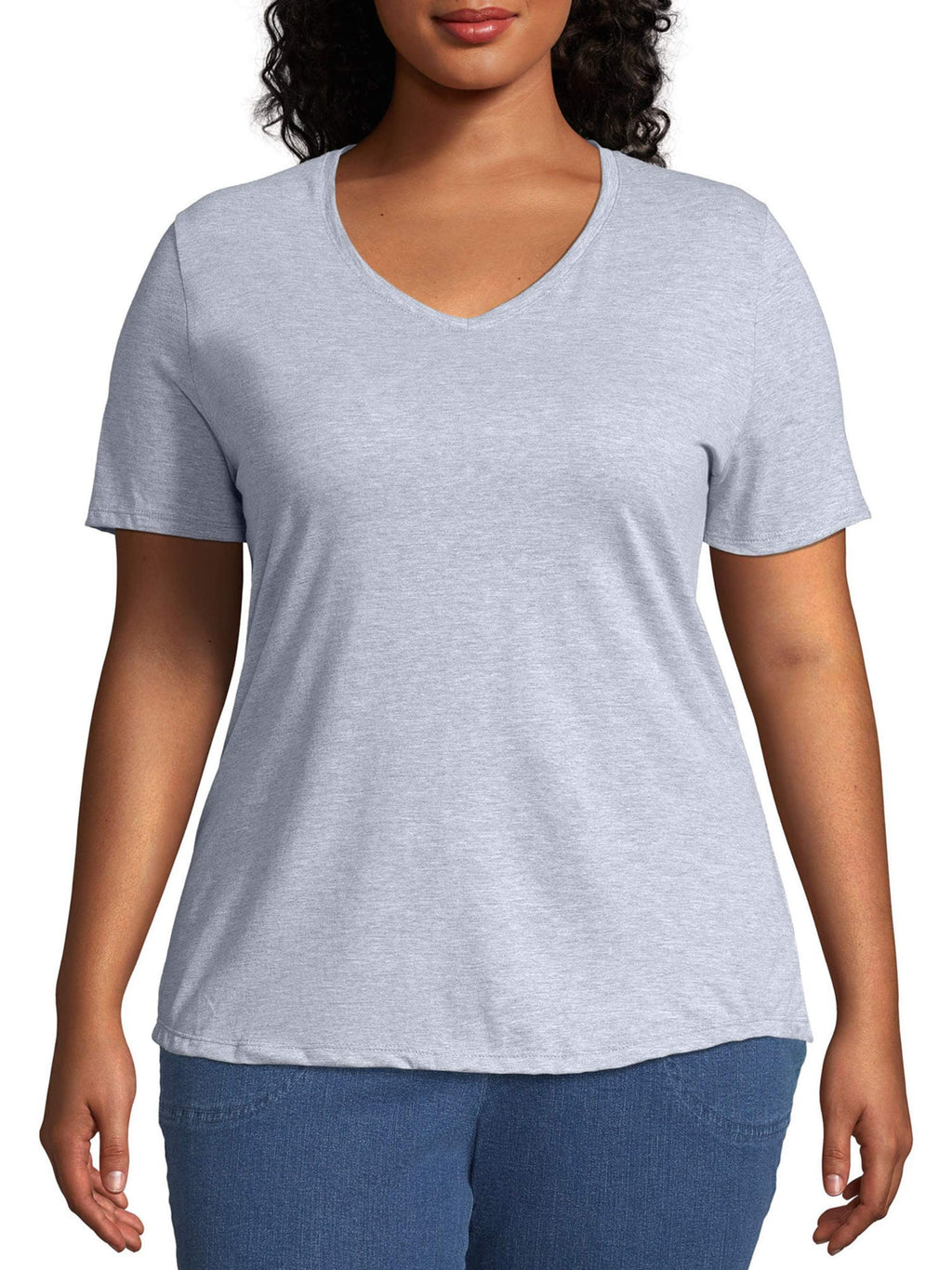 JMS by Hanes Women'S plus Size Short Sleeve V-Neck Tee