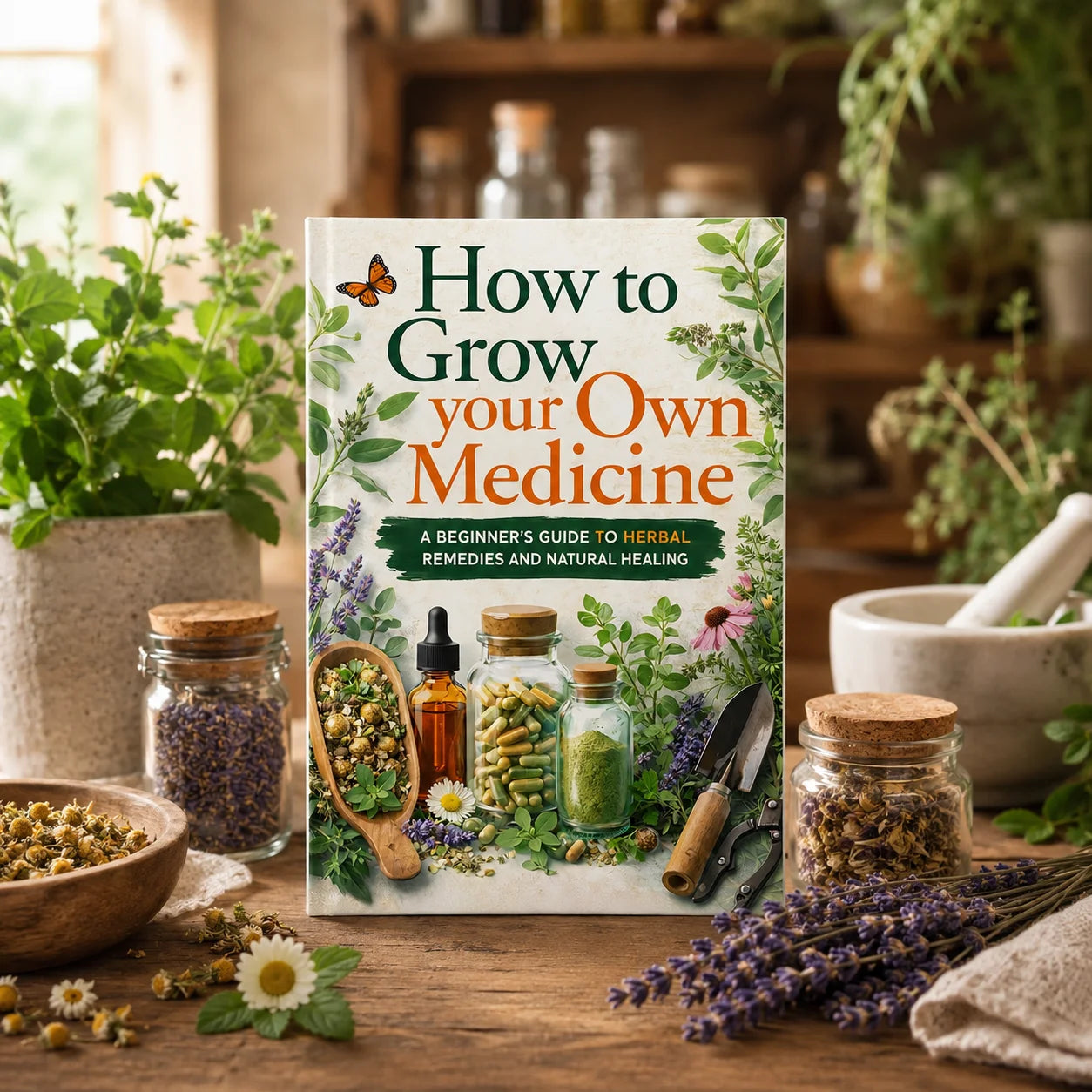 Grow Your Own Medicinal Herbs, Beginner Herbal Medicine Guide with Natural Therapies for Holistic Wellness