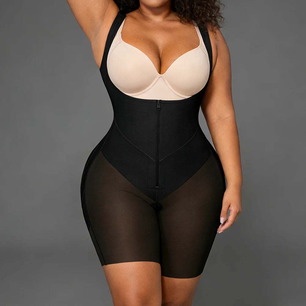 Women's Plus Size High Waist Tummy Control Shapewear Bodysuit for Women Durable High Quality Zipper Body Shaper