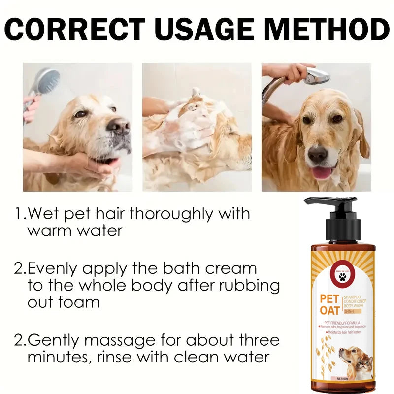 Pet Shampoo; Cleans Hair, Removes Odors, Makes Hair Soft and Not Dull, Has a Long-Lasting Fragrance, Is Specifically Designed for Pets, Suitable for Bathing Dogs and Cats