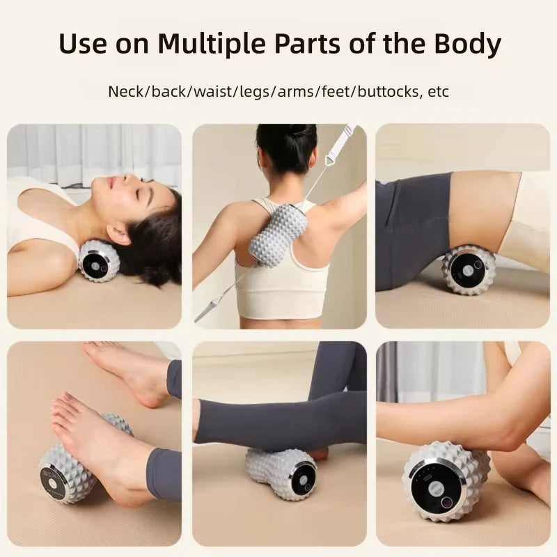 5-Speed Vibrating Massage Ball Roller Deep Tissue Trigger Point Massager Peanut Fascia Ball for Yoga Myofascial Release Ball