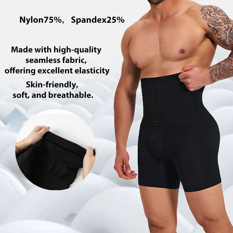 Shapewear for Men Tummy Control Body Shaper Fajas Shorts with Hook High Waisted Panties Butt Lifter Underwear Slimming Panties