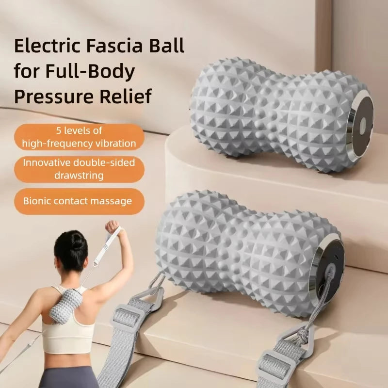 5-Speed Vibrating Massage Ball Roller Deep Tissue Trigger Point Massager Peanut Fascia Ball for Yoga Myofascial Release Ball