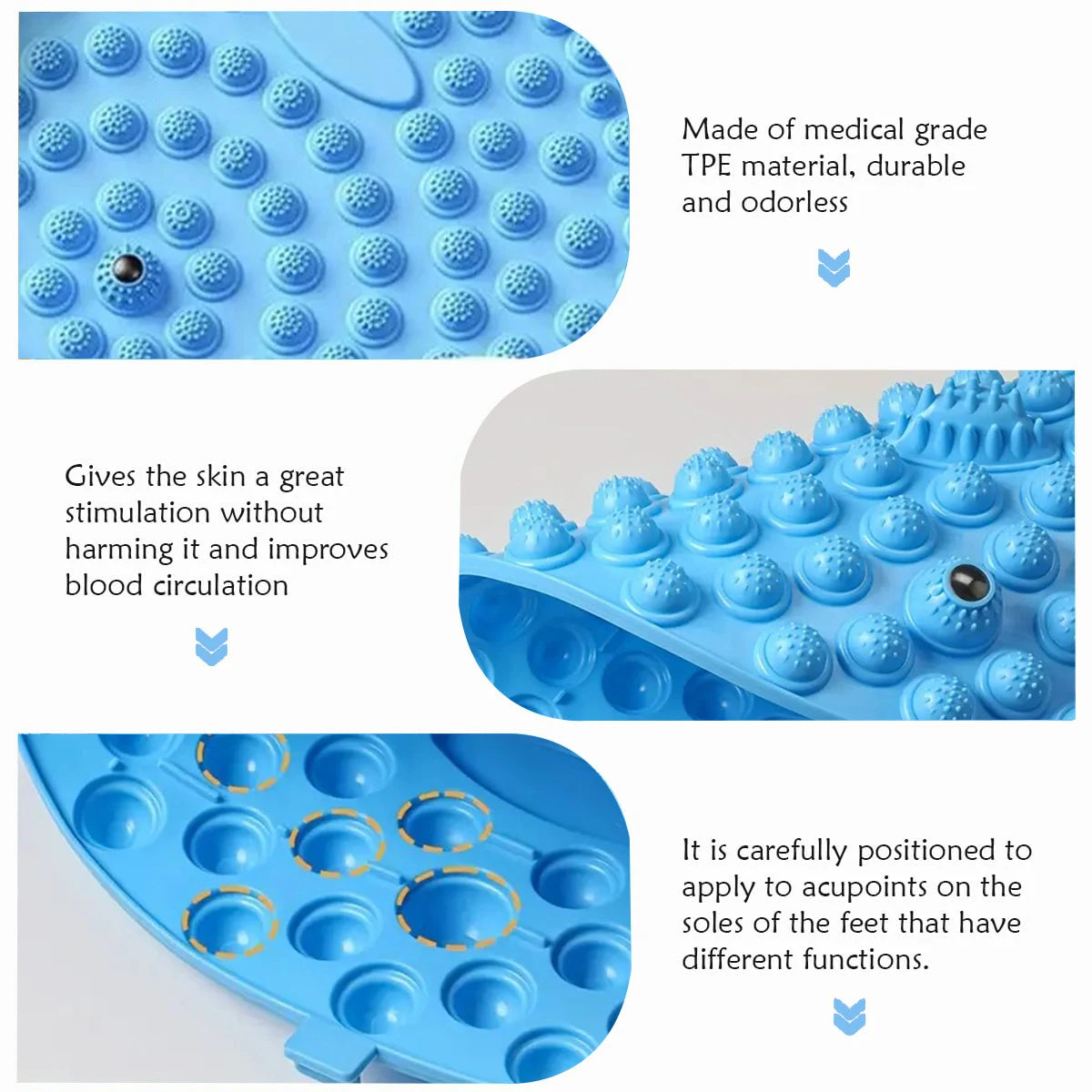 Foot Yoga Massage Acupressure Boards Toe Pressure Plate Meridian Jogging Massage Pads Stone Therapy Reflexology Mat Relaxation