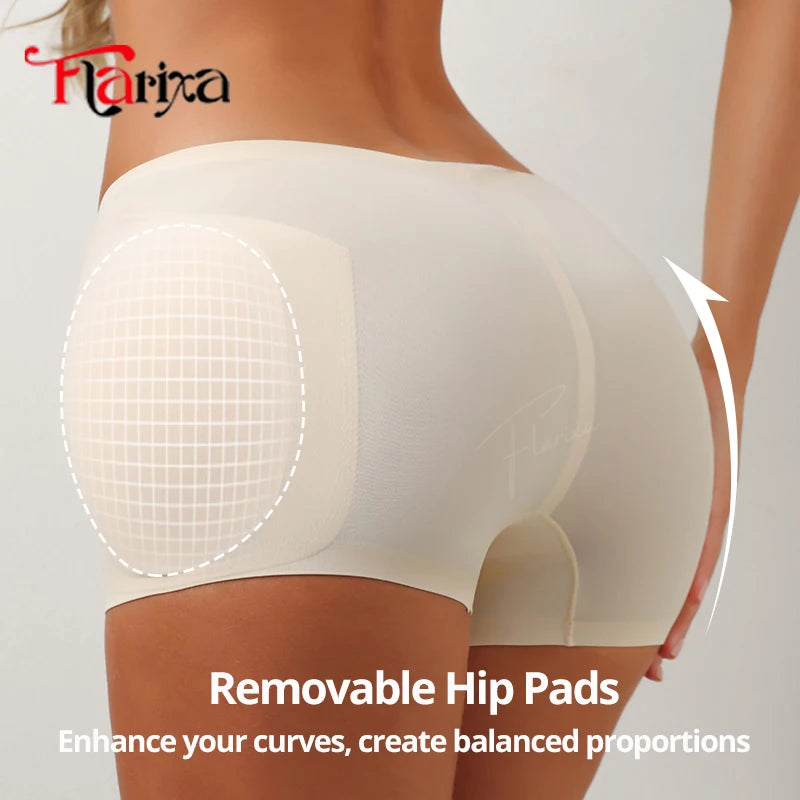 Flarixa Hip Pads Shapewear Panties Butt Lifter Shaper Tummy Control Underwear Boxers Enhance Buttocks Modeling Shorts Ice Silk