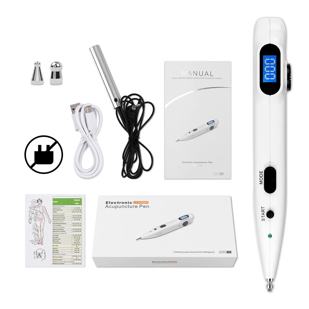 Acupuncture and Moxibustion Pen Electroacupuncture Acupoint Muscle Stimulator Massage Equipment with Digital Display