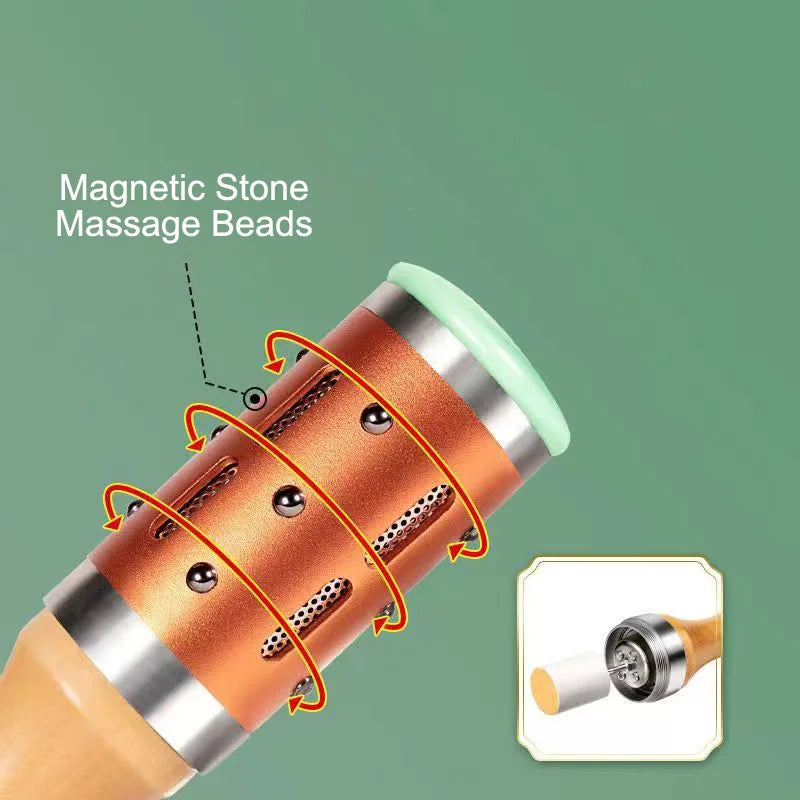 Body Warm Massage Therapy Mildness Jade Facial Massager Moxibustion Beauty Method Rotatable Magnetic Stone Relax Muscles