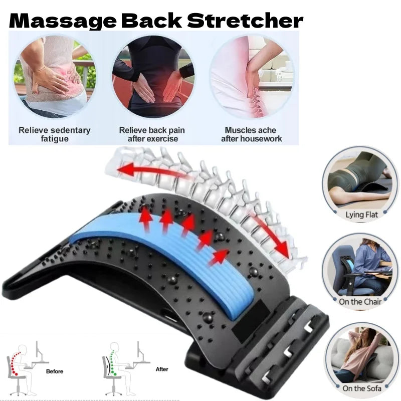 Back Massage Muscle Relaxation Stretcher, Back Stretching  Relaxation Massage Pad, Lumbar Support Stretcher, Pain Relief