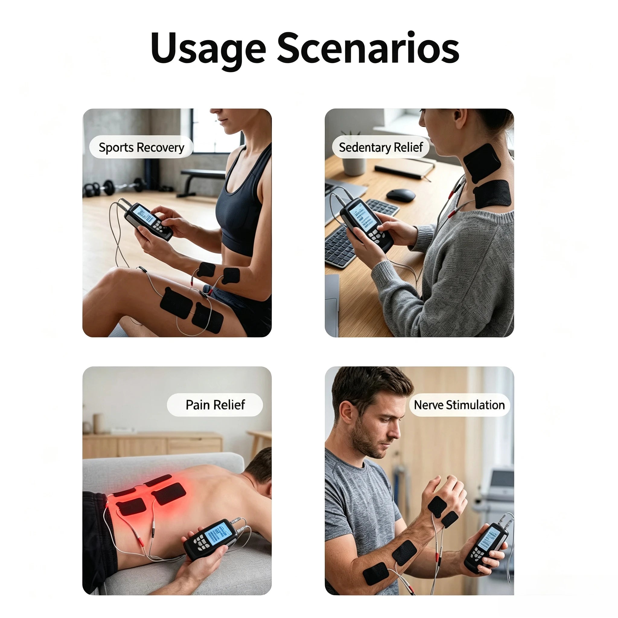 TENS Unit EMS Muscle Massager Electrical Pulse Stimulation Therapy Pad Pain Relief Muscle Relaxation Device HomePhysical Therapy