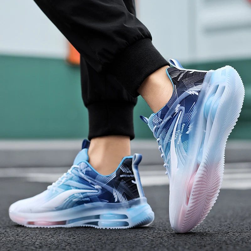 Men's Fashionable Basketball Shoes with Air Cushioning, Comfortable and Non-Slip, Breathable and Shock-Absorbing, Suitable for Men's Outdoor Activities