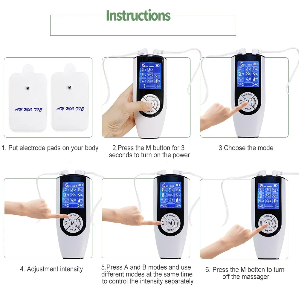 TENS Massager Cross Acupuncture Moxibustion EMS Muscle Stimulator for Electrostimulator Whole Body Massage Digital Machine