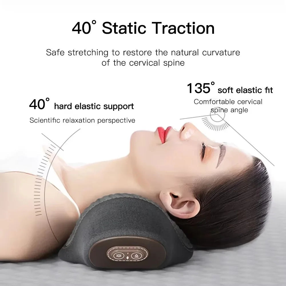 Electric Massage Pillow Heating Vibration Neck Massage Relieves Muscle Tension Protect Cervical Spine Help Solve Sleep Problems