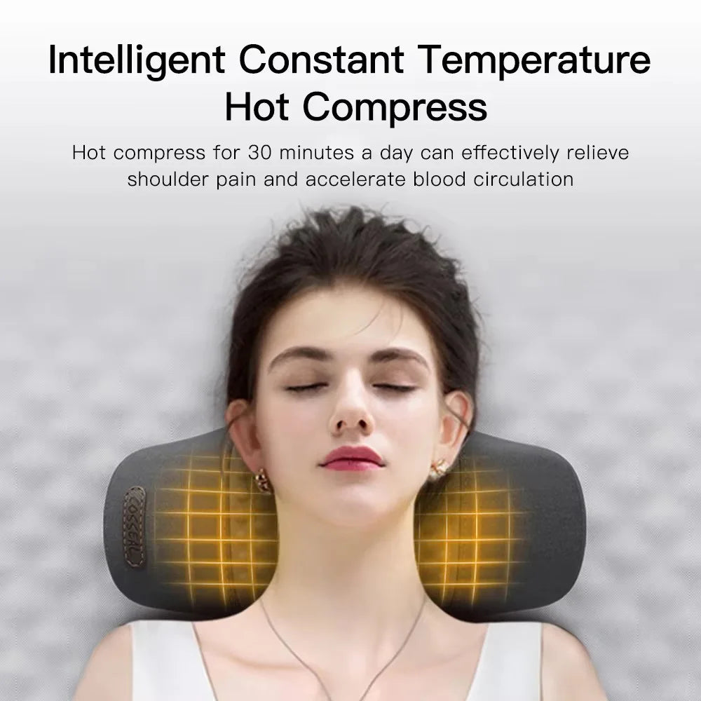 Electric Massage Pillow Heating Vibration Neck Massage Relieves Muscle Tension Protect Cervical Spine Help Solve Sleep Problems
