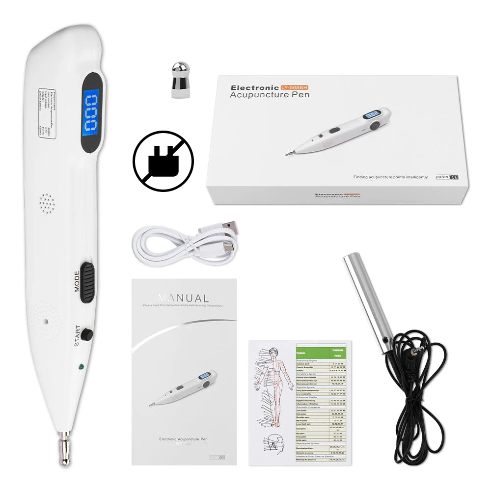 Acupuncture and Moxibustion Pen Electroacupuncture Acupoint Muscle Stimulator Massage Equipment with Digital Display