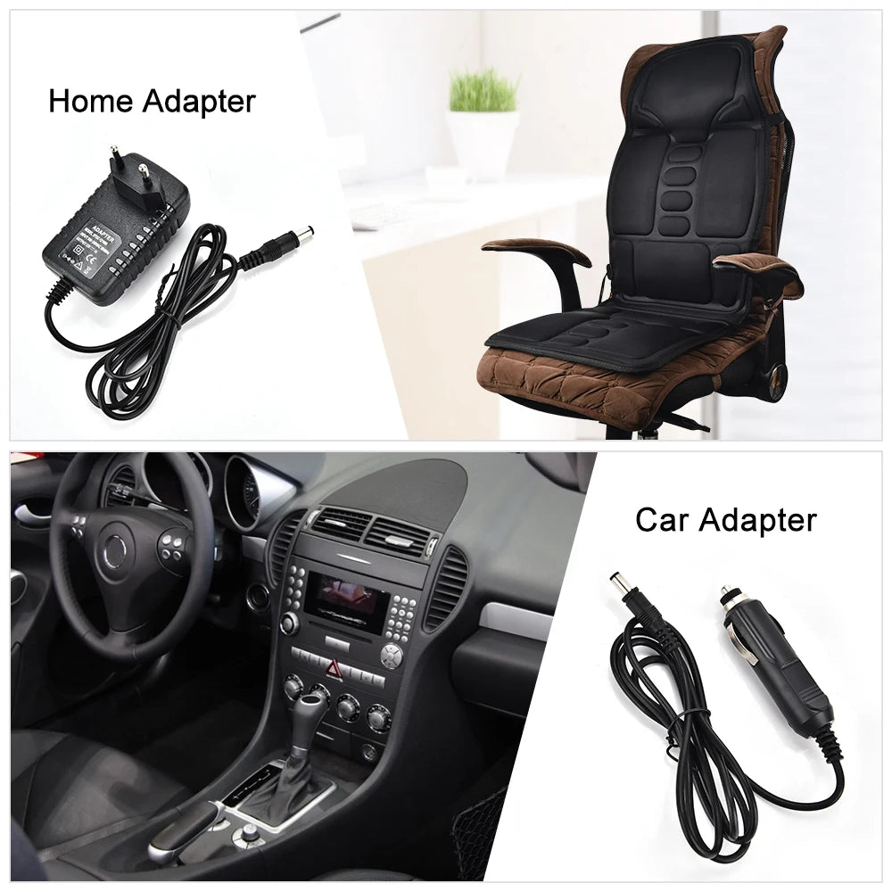 Electric Back Massager Heating Vibrating Full Body Cushion Lumbar Shoulder Pain Relief Car Home Office Muscular Masajadors Pad