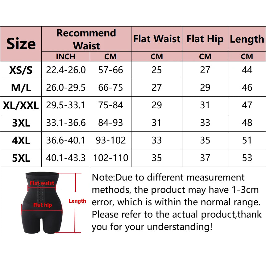 Shapewear for Women Tummy Control Body Shaper Fajas Shorts with Hook Butt Lifter Panties High Waisted Underwear Slimming Panties