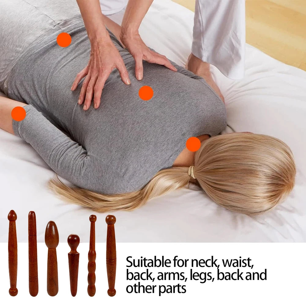 1PCS Wooden Reflexology Sticks Foot Hand Massage Wooden Stick Tools Thai Face Neck Back Waist Massager Trigger Points