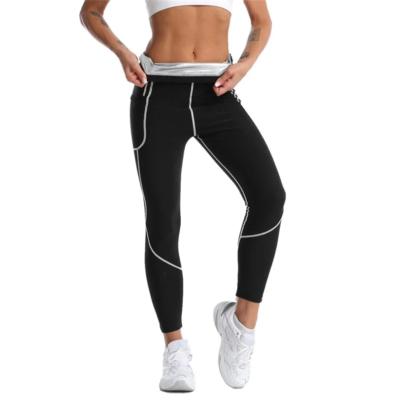 Sauna Suits Women Gym Clothing Sets Fat Burning Shapewear Coats Tops Fitness Sportswear Weight Loss Sweating Sports Leggings