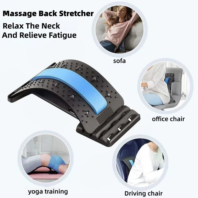 Back Massage Muscle Relaxation Stretcher, Back Stretching  Relaxation Massage Pad, Lumbar Support Stretcher, Pain Relief