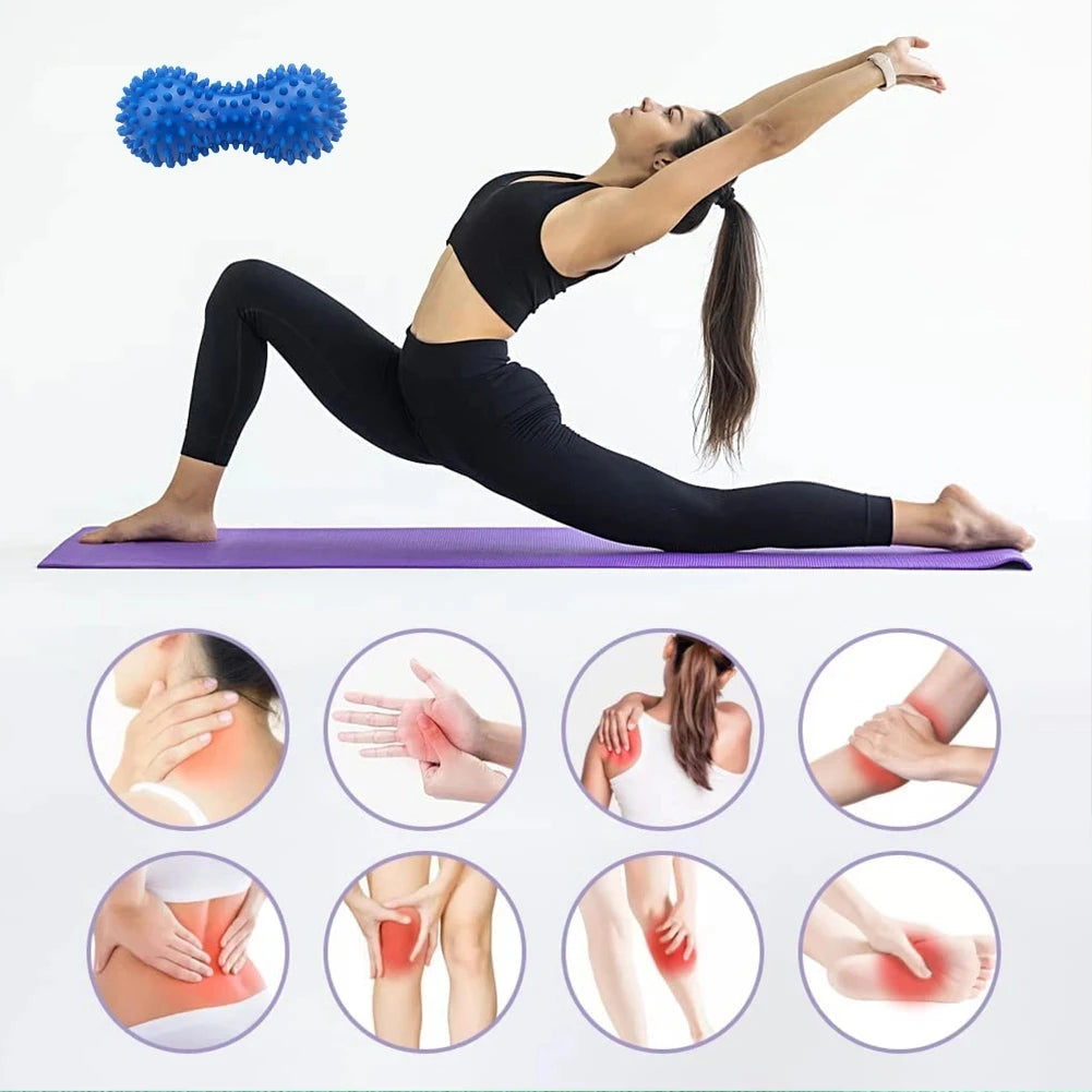 PVC Foot Massage Ball Peanut Spiky Reliever Ball Fascia Relax Massager Plantar Fasciitis Trigger Point Shiatsu Pain Relief