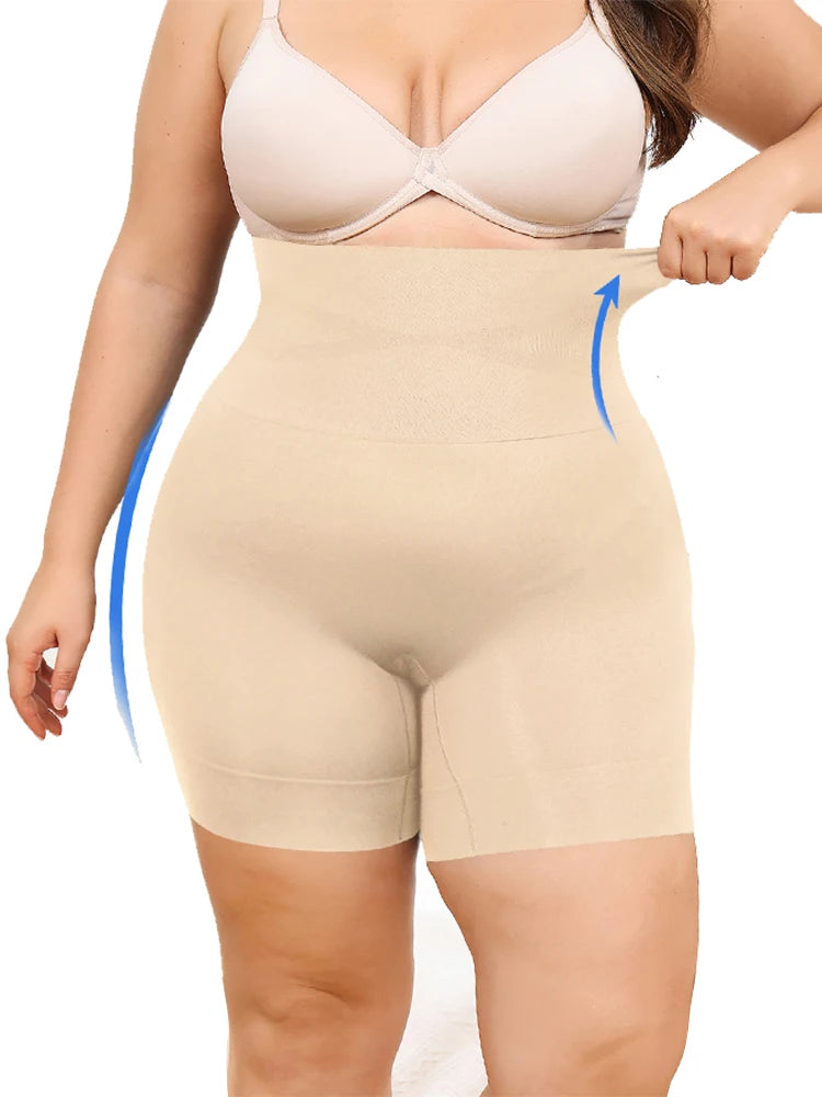 Plus Size Womens Shapewear High Waisted Body Shaper Tummy Control Panties Obesity Slimming Shapers Waist Trainer Shaping Shorts
