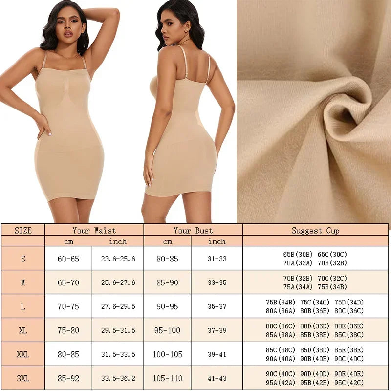 Women Shapewear Strapless Full Slip On belly Control Dresses Seamless Body Shapers Slides Sweater Compression Bodysuits
