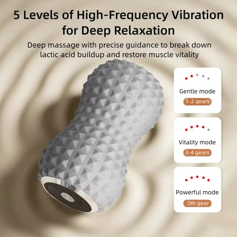 5-Speed Vibrating Massage Ball Roller Deep Tissue Trigger Point Massager Peanut Fascia Ball for Yoga Myofascial Release Ball